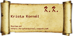 Krista Kornél névjegykártya