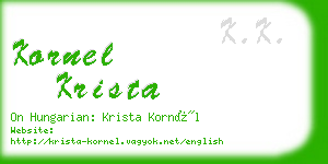 kornel krista business card